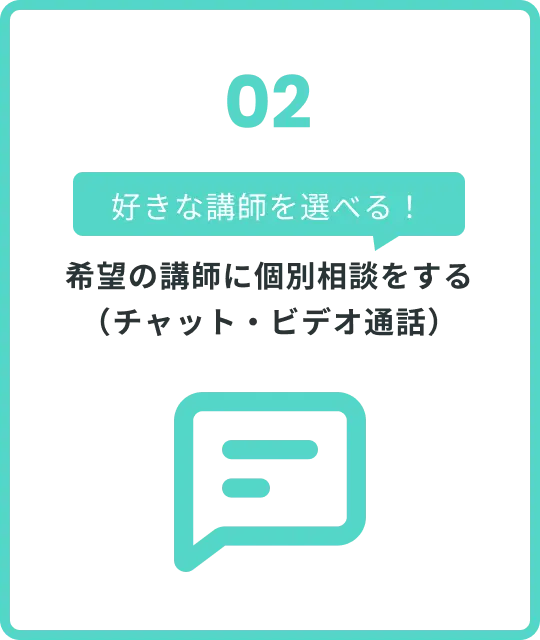 希望の講師に個別相談をする(チャット・ビデオ通話)